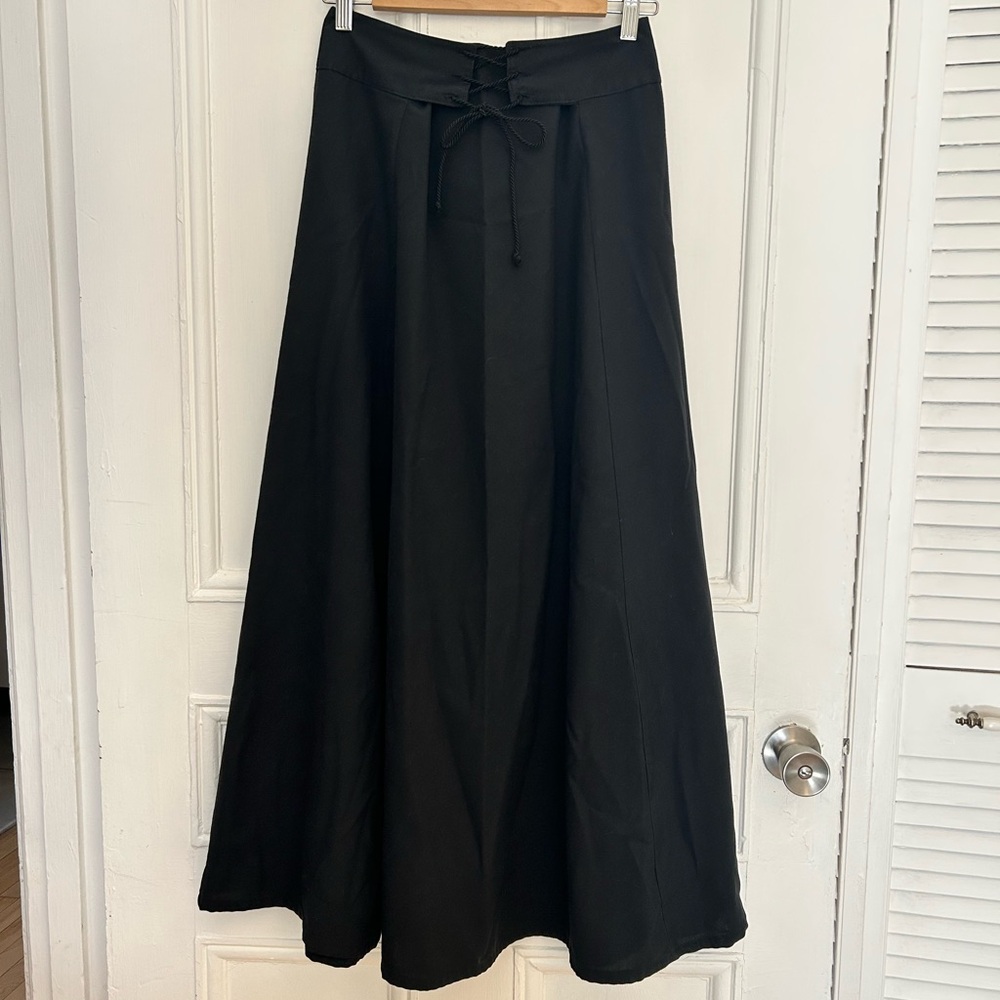 Elegant Vintage Black Maxi Renaissance Skirt